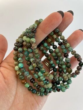 ONE Chrysocolla Bead Stretch Bracelet- 5.5-6mm (0076)